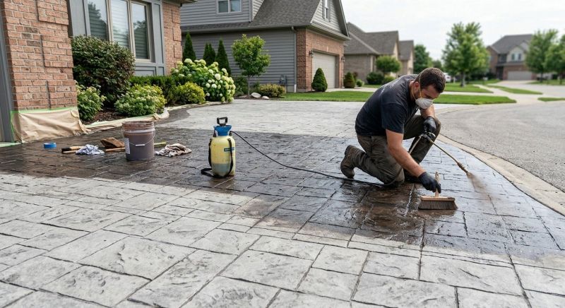 Concrete Driveway Refinishing in Dallas, TX