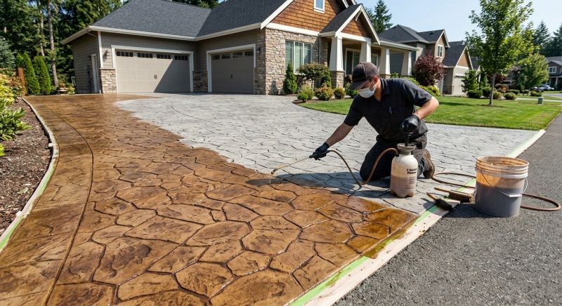 Concrete Driveway Refinishing in Fort Worth, TX