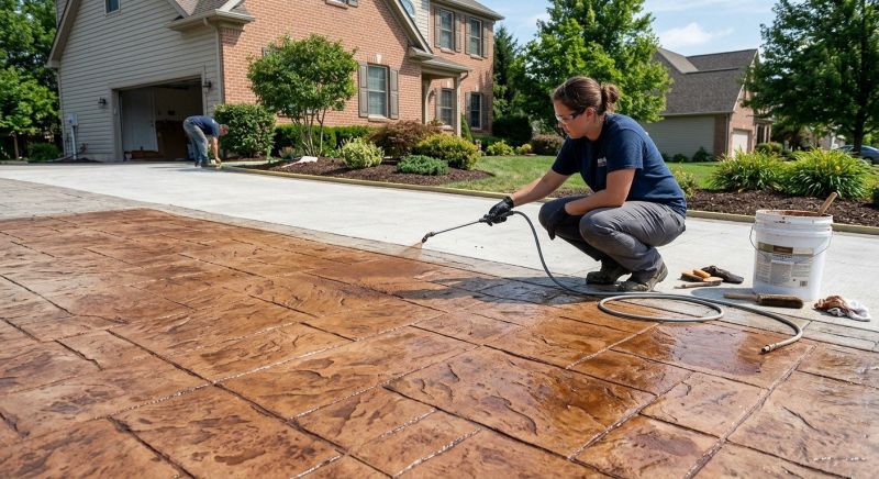 Concrete Driveway Staining in Corpus Christi, TX