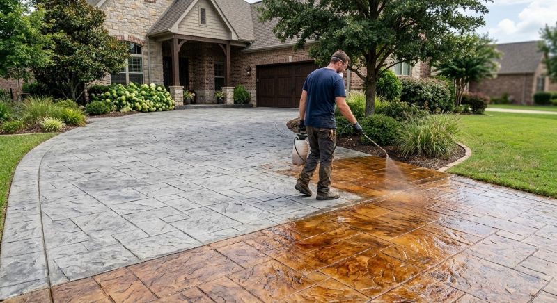 Concrete Driveway Staining in Fort Worth, TX
