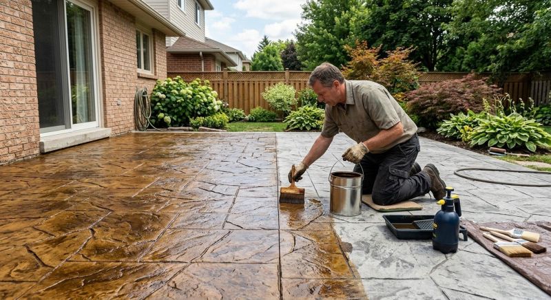 Concrete Patio Staining in Dallas, TX