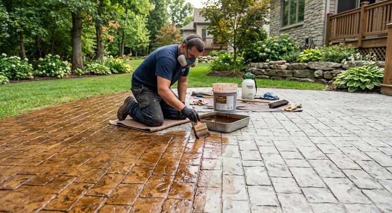 Concrete Patio Staining in Fort Worth, TX