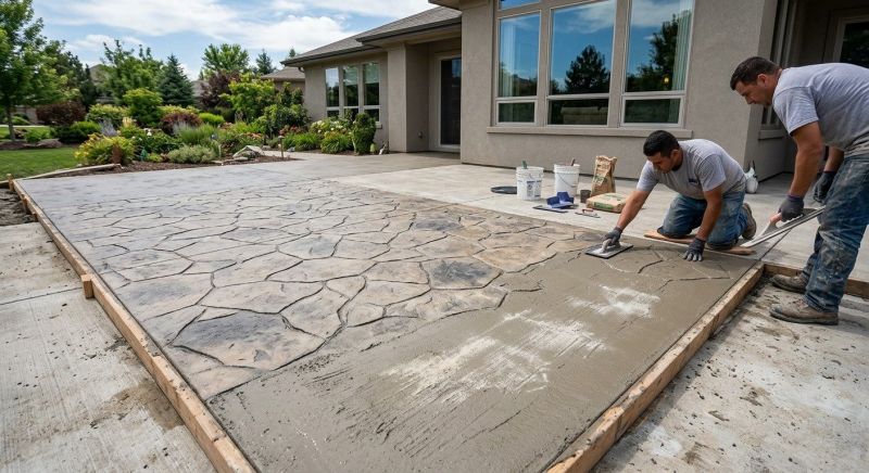 Stamped Concrete Installation in Frisco, TX