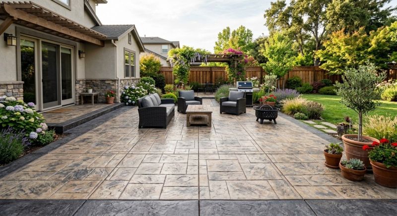 Stamped Concrete Patio Installation in Corpus Christi, TX